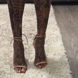 Express Gold Rhinestone Sandals